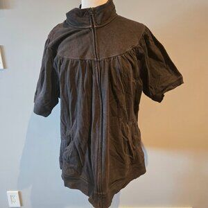 B.U.M. Equipment Short Sleeve Zip-Up Hoodie | Size 3X | Black